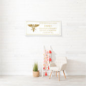 Modern White Gold Nursing School RN Afstuderen Spandoek (Insitu)