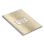 Modern White & Gold  Paisley Pattern Notitieboek (Rechterzijde)