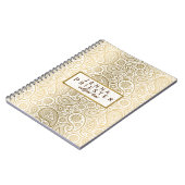 Modern White & Gold  Paisley Pattern Notitieboek (Linkerzijde)