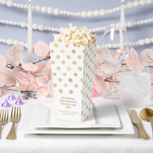 Modern White & Gold Polka Dots Wedding Bedankdoosjes (Huwelijk)