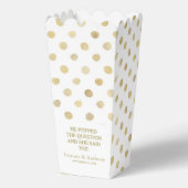Modern White & Gold Polka Dots Wedding Bedankdoosjes (Voorkant)