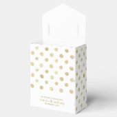 Modern White & Gold Polka Dots Wedding Bedankdoosjes (Geopend)