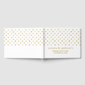 Modern White & Gold Polka Dots Wedding Gastenboek (Volledig)