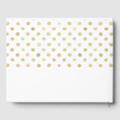 Modern White & Gold Polka Dots Wedding Gastenboek (Achterkant)