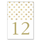 Modern White & Gold Polka Dots Wedding Kaart (Achterkant)