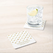 Modern White & Gold Polka Dots Wedding Kartonnen Onderzetters (Insitu)