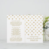 Modern White & Gold Polka Dots Wedding Programme (Staand voorkant)