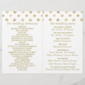 Modern White & Gold Polka Dots Wedding Programme (Achterkant)