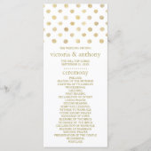 Modern White & Gold Polka Dots Wedding Programme Programmakaart (Voorkant)