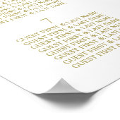 Modern White & Gold Polka Dots Wedding Table Plan Poster (Hoek)