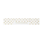 Modern White & Gold Polka Dots Wedding Uitnodigingen Wikkel (Vlak)