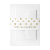 Modern White & Gold Polka Dots Wedding Uitnodigingen Wikkel (Voorkant Voorbeeld)
