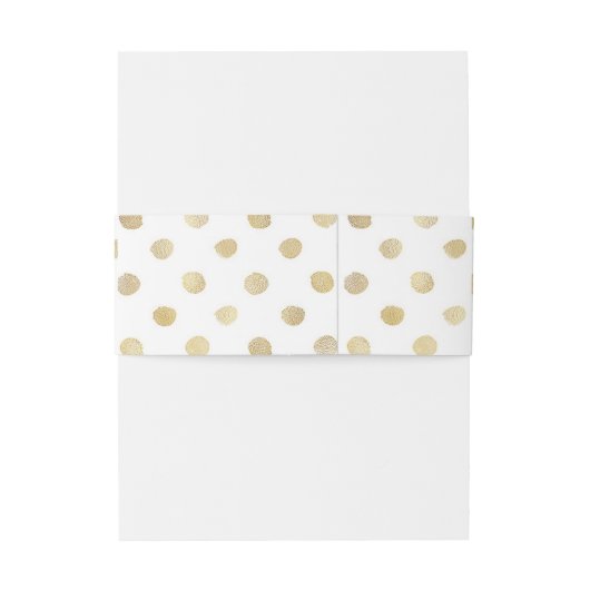 Modern White & Gold Polka Dots Wedding Uitnodigingen Wikkel (Achterkant Voorbeeld)