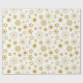 Modern White Gold Snowflakes Kerst Feestdagen Cadeaupapier (Vlak)