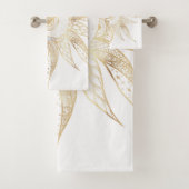 Modern White Gold Sun Moon Planet Universe Mandala Bad Handdoek (Insitu)