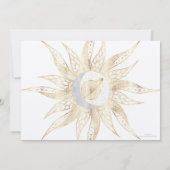 Modern White Gold Sun Moon Planet Universe Mandala Kaart (Achterkant)