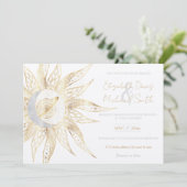 Modern White Gold Sun Moon Planet Universe Mandala Kaart (Staand voorkant)