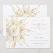 Modern White Gold Sun Moon Planet Universe Mandala Kaart (Voorkant / Achterkant)