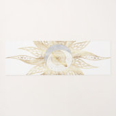 Modern White Gold Sun Moon Planet Universe Mandala Yogamat (Achterkant (horizontaal))