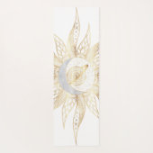 Modern White Gold Sun Moon Planet Universe Mandala Yogamat (Achterkant)