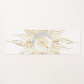 Modern White Gold Sun Moon Planet Universe Mandala Yogamat (Voorkant (horizontaal))