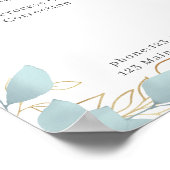 Modern White Green Leafy Poster (Hoek)