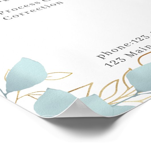 Modern White Green Leafy Poster (Hoek)