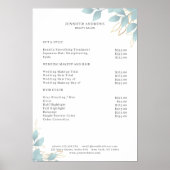 Modern White Green Leafy Poster (Voorkant)