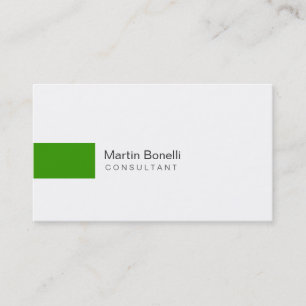 Modern White Green Simple Consultant-Visitekaartje Visitekaartje