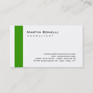 Modern White Green Simple Consultant-Visitekaartje Visitekaartje