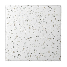 Modern White Grey Brown Terrazzo