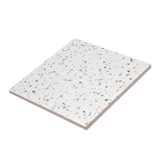 Modern White Grey Brown Terrazzo Tegeltje (Zijkant)
