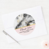 Modern White Grey Marble Wedding Bedankt Ronde Sticker (Envelop)