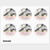 Modern White Grey Marble Wedding Bedankt Ronde Sticker (Vel)