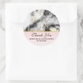 Modern White Grey Marble Wedding Bedankt Ronde Sticker (Tas)