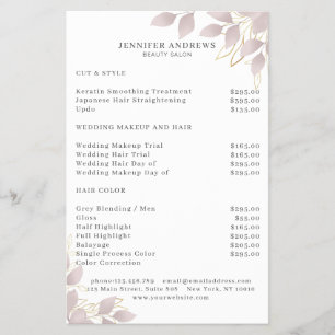 Modern, White Grey-Pink Leafy Flyer