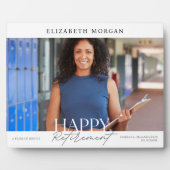 Modern White Happy Retirement Keepsake-foto Fotoplaat (Voorkant)