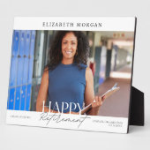 Modern White Happy Retirement Keepsake-foto Fotoplaat (Zijkant)