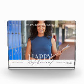 Modern White Happy Retirement Keepsake Fotoblok (Voorkant)
