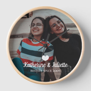 Modern White Heart Best Friend Friendship Foto