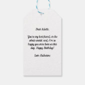 Modern White Heart Best Friend Friendship Foto Cadeaulabel (Achterkant)