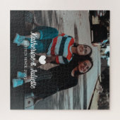 Modern White Heart Best Friend Friendship Foto Legpuzzel (Horizontaal)