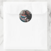 Modern White Heart Best Friend Friendship Foto Ronde Sticker (Tas)