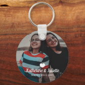 Modern White Heart Best Friend Friendship Foto Sleutelhanger (Voorkant)