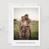 Modern White Heart Bow foto bruiloft Save the date Kaart (Achterkant)