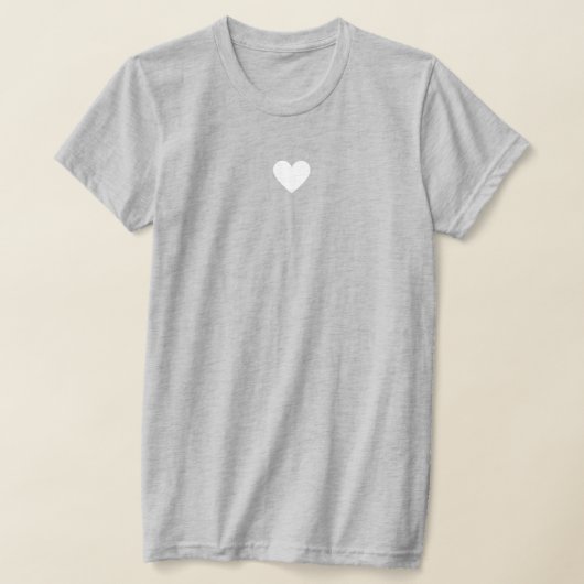 Modern White Heart Stijlvolle Chic Love Custom Gre T-shirt (Laagn)
