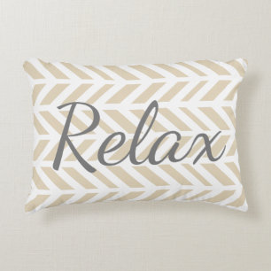 Modern White Herringbone Relax Accent Kussen