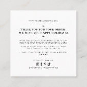 Modern white holiday business thank you  vierkante visitekaartje (Achterkant)