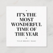 Modern white holiday business thank you  vierkante visitekaartje (Voorkant)