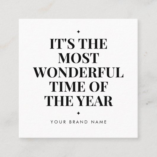 Modern white holiday business thank you  vierkante visitekaartje (Voorkant)